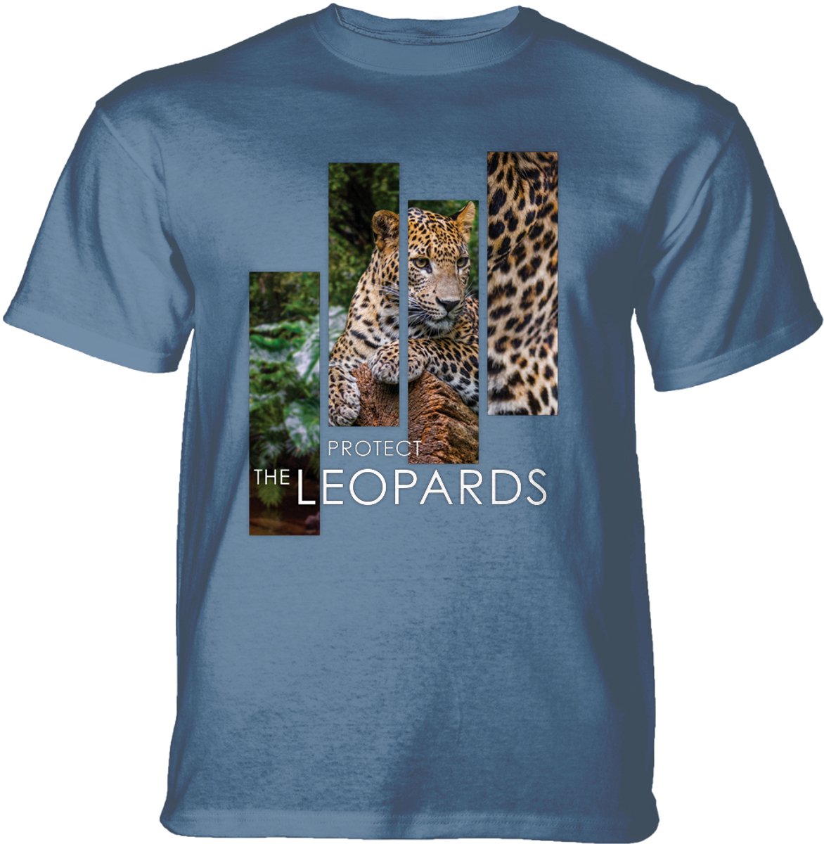 T-shirt Protect Leopard Split Portrait Blue M