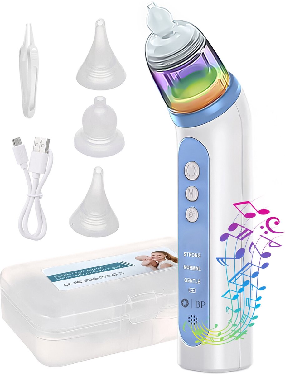 Goedkoopste BP® Baby Neusreiniger - Elektrische Neusreiniger Baby - Neuszuiger - Snoetenpoeters - Neuspeer - Neusreiniger Baby - USB Oplaadbaar - 3 Standen - Met Muziek & Licht