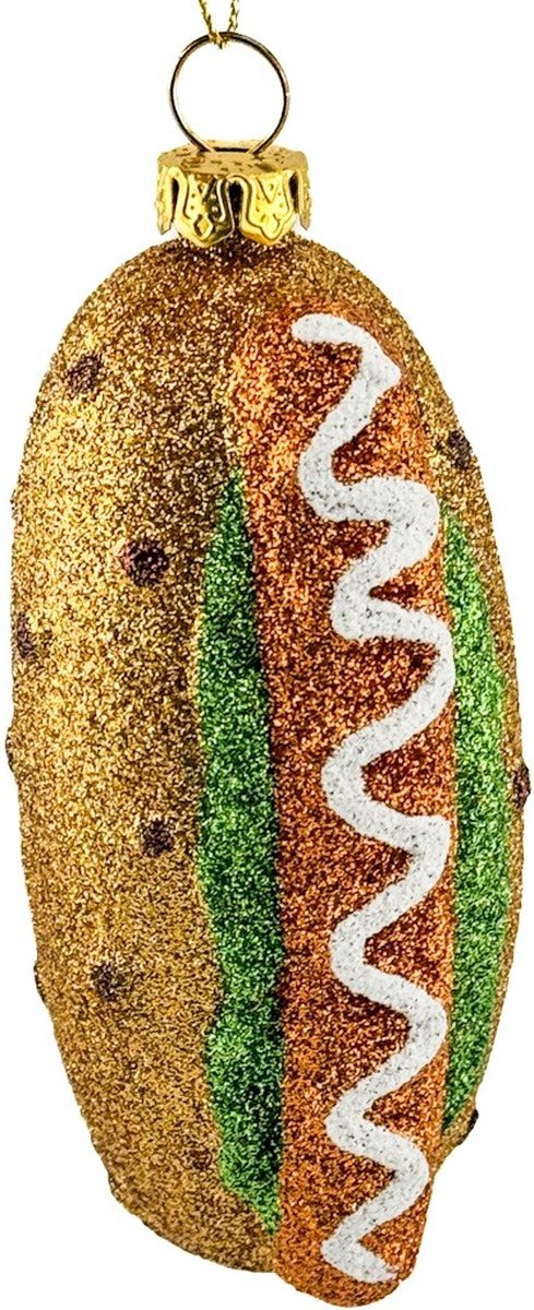 HomeBound by KY | Kersthanger hotdog glitter | kerst | kerstbal | 8,6x2,8x10cm
