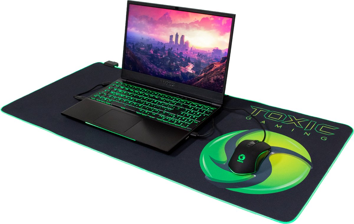 TOXIC Gaming muismat RGB - Extra groot - 40x90cm