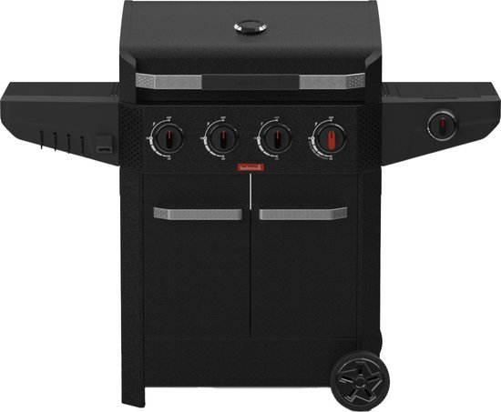 Barbecook Luca 412 gasbarbecue met kast en zijbrander zwart 145.4x60.3x112.3cm