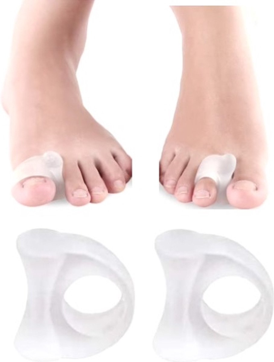 Goedkoopste Hallux Valgus - teenspreider - teencorrector - teenbeschermer - Grote teen blokjes wit 2 stuks