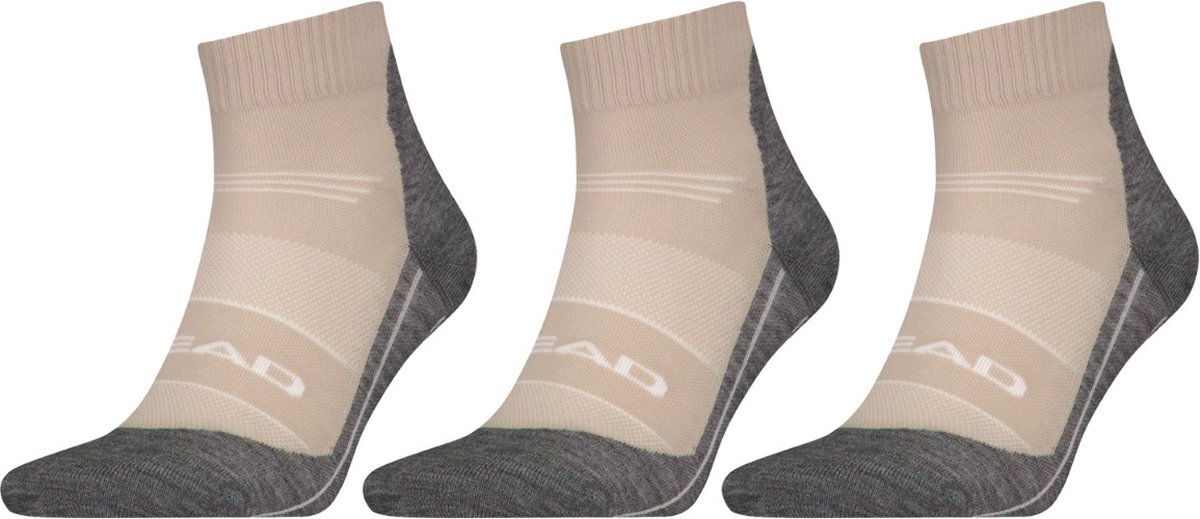 HEAD Wandelsokken Cool Hiking Quarter 3 paar Hiking sokken warm weer Taupe