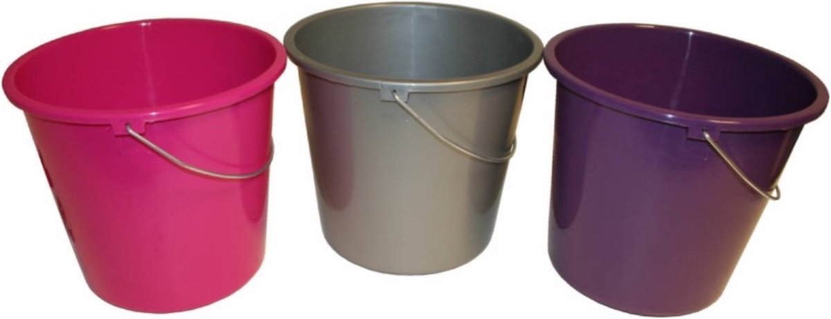 Goedkoopste Benson Kunststof emmer - 10 liter - metalen hendel - kleurenmix
