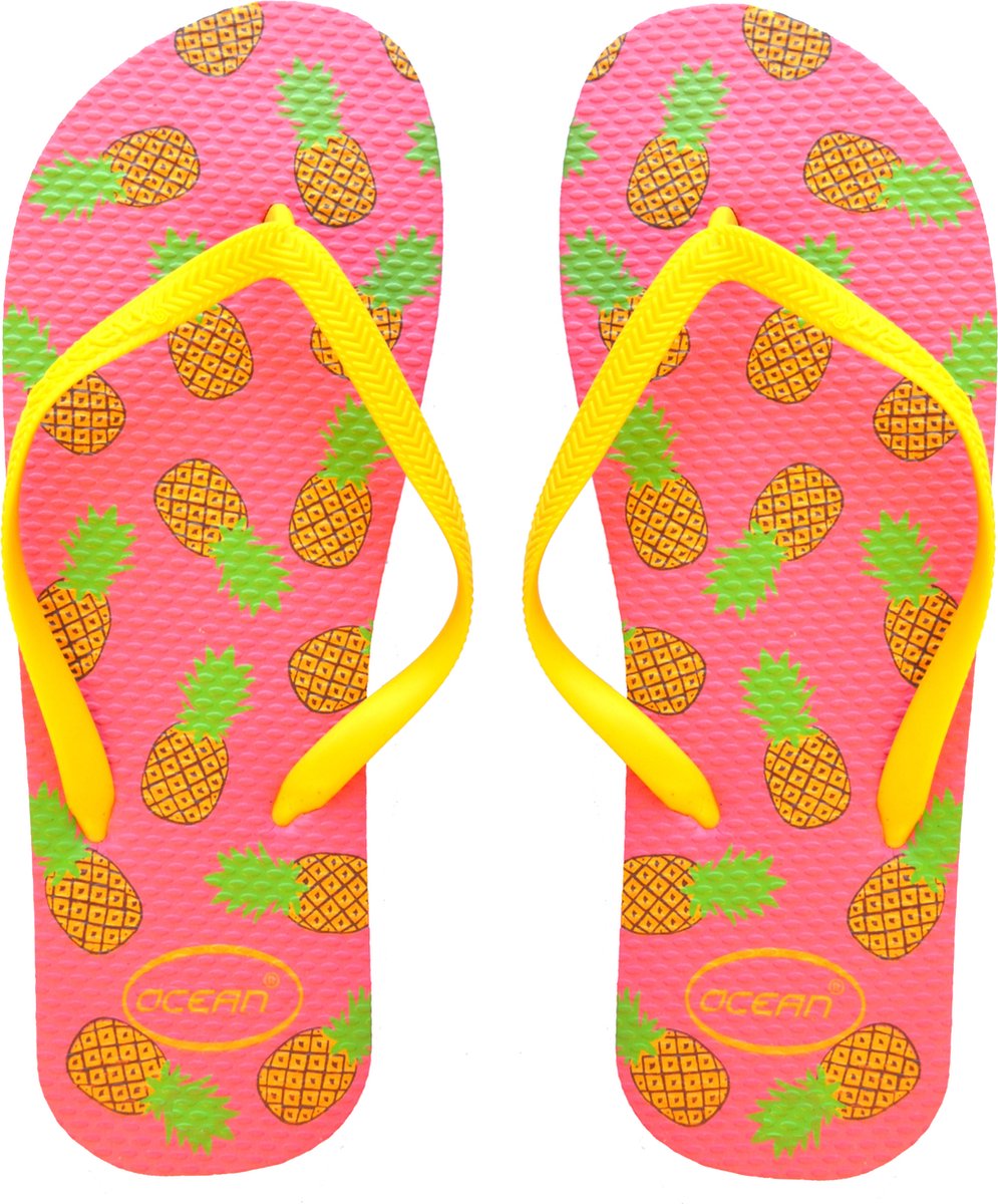 Ananas slippers roze - maat 41