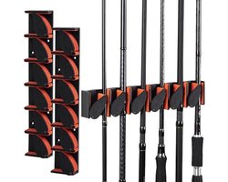 Equivera Hengelrek voor aan de Muur - Hengelrek - Hengel Opbergrek - Hengelhouder - Rod Rack - Vishengel Opslag - Vishengel Opbergrek
