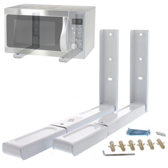 Magnetron Beugel Wit - Magnetron Beugels - Ophang Steunen - Ophangbeugel - Magnetron Ophangen - Verstelbare Wandmontage - Max 40 kg - Ruimtebesparend - Inclusief EBOOK
