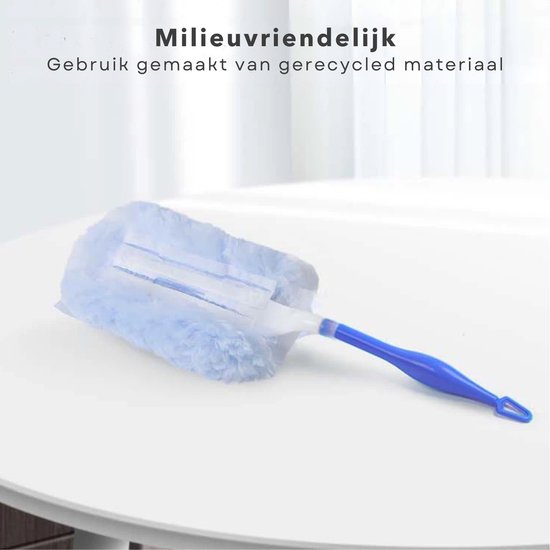 Set plumeau statique – Brosse à poussière – Kit Duset – Set plumeau avec 4 Recharges – Idéal pour les allergies à la poussière – Ajustement universel – Matériau recyclé