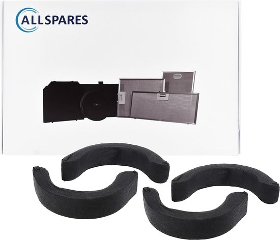Filtre à charbon AllSpares (4 pièces) pour Hottes aspirantes adapté à Novy Monoblock 230060 (429x62x30mm)