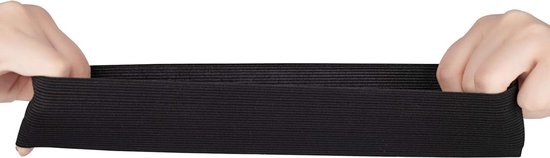Bande Élastique Large 2,5 Cm X 20,9 M Noir - Ruban Pour Couture Ceinture