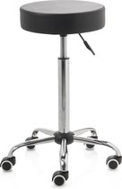 Bol.com ZenGrowth ergonomische tabouret met hoge gasveer zwart - Kapperskruk op harde wielen – Tabouret - In hoogte verstelbaar aanbieding
