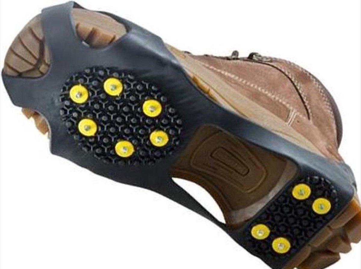 *** 2 Paar Antislipzolen Snowsteps Grip Glad Wandelen van Heble® *** Zwart