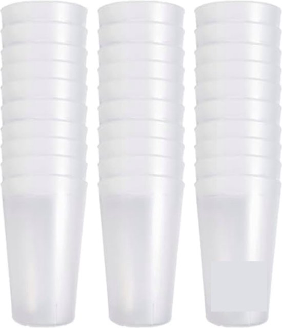 PARENCE.- Set van 15 herbruikbare plastic bekers van 500 ml - stijve