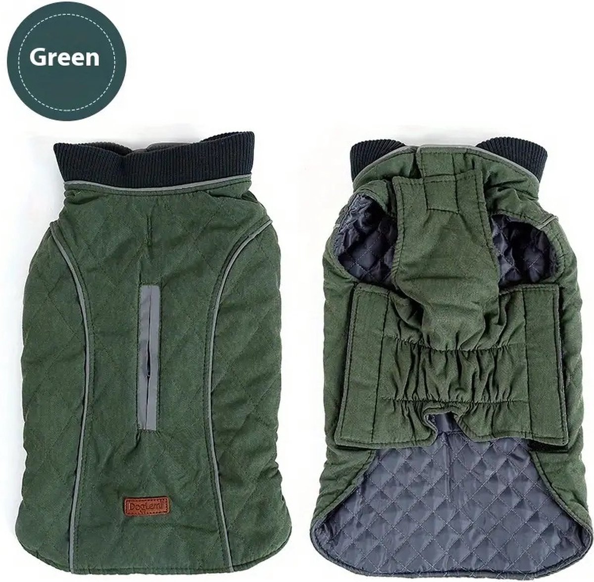 Honden jasje - Jasje - Jas - Winter - Kou - Koud - Wandelen - Hond - Groen - S