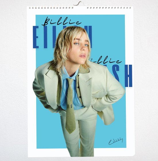 Calendrier d'anniversaires Billie Eilish – Produits dérivés Billie Eilish – Format A4 – Calendrier d'anniversaires – Calendrier mensuel