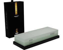Shinrai Knives - Tweezijdige Slijpsteen - Slijpsteen voor messen - Wetsteen - Grit 1000/4000 - Geleverd in luxe geschenkdoos