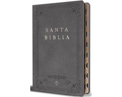 Biblia RVR 1960 letra grande tamaño manual, Piel gris con índice / Spanish Bible RVR 1960 Handy Size Large Print Leathersoft Gray with index