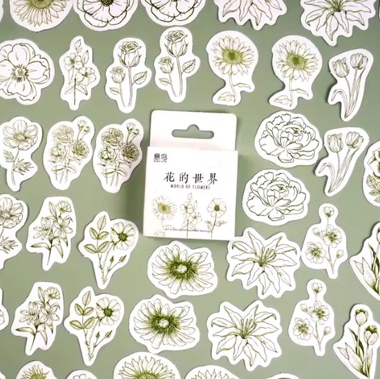 Bullet Journal Stickers – Planner Agenda Stickers – 46 Stuks – Bloemen – Planten – Botanisch – Scrapbook stickers – Bujo stickers – Stickers volwassenen en kinderen