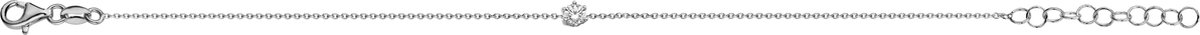 New Bling 9NB-0605 Zilveren Armband met Zirkonia - Ankerschakel - Zirkonia - Rond - 6 mm - 15,5 + 1 + 1 + 1 + 1 cm - Zilverkleurig