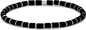 Frank 1967 Junior - 7FJB-0020-M - bracelet perles garçon - agate noire et acier 4*4 mm - 16 cm