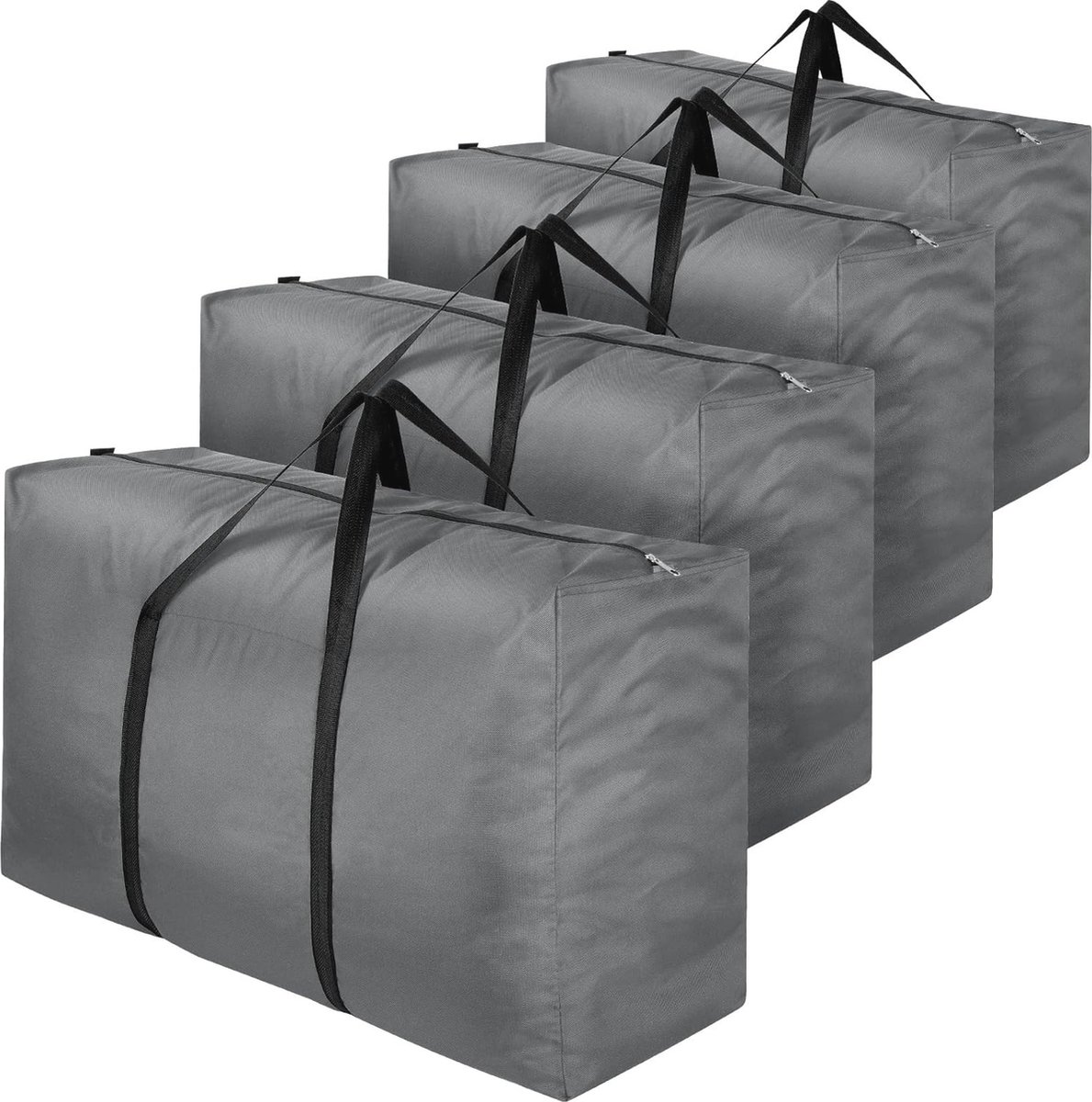 Goedkoopste Extra Grote Kledingopbergtas - 4-Pack 110L Sterke Opbergzakken met Ritssluiting en Deksel voor Dekbed, Kussens en Wasgoed