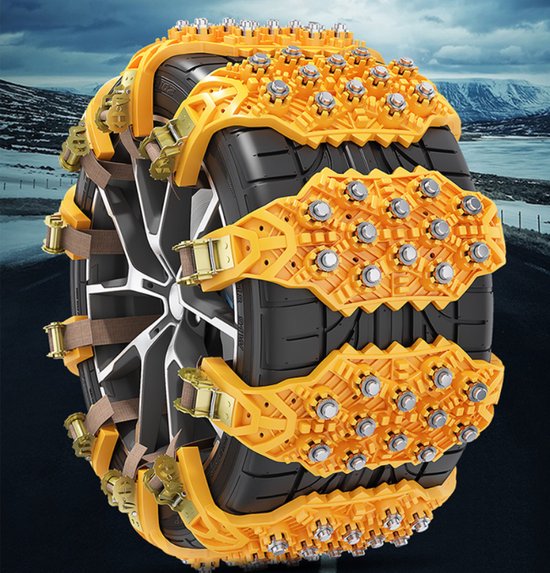 Baceyong Sneeuwkettingen - 10 Stuks - Universeel Voor Banden 175-265 Mm - Stevig Staal Met Verstelslot - Voor Sneeuw, Modder & Ijs