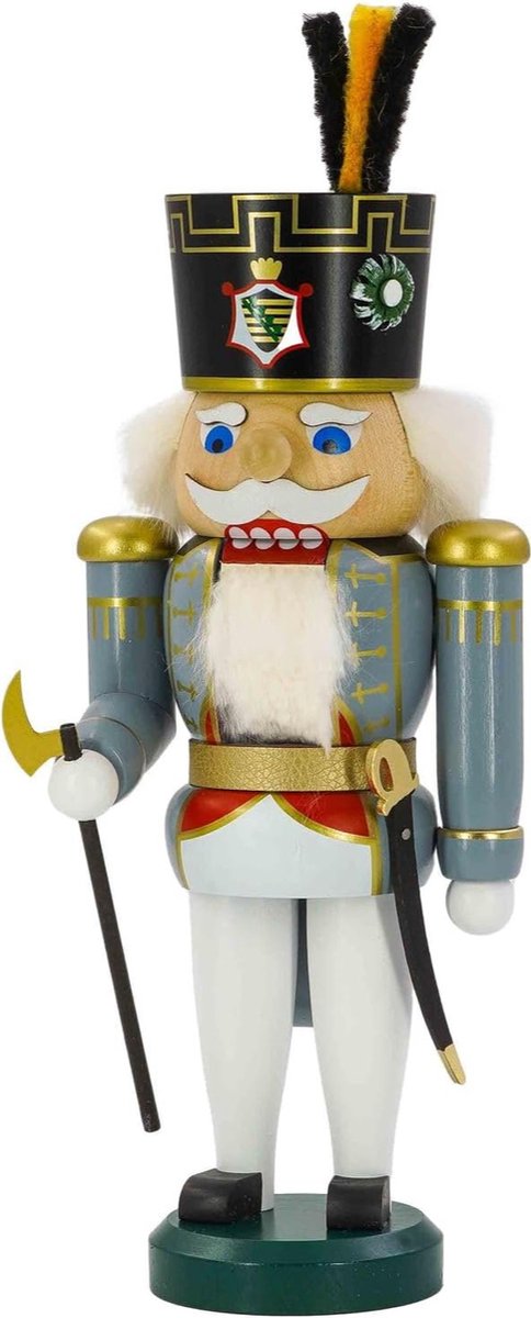Authentieke Notenkraker Uit Seiffen | Kerstfiguur Van Saksische Oberhüttenmanager | Volkskunst Uit Het Ertsgebergte | 29 Cm | Artikelnummer 11961