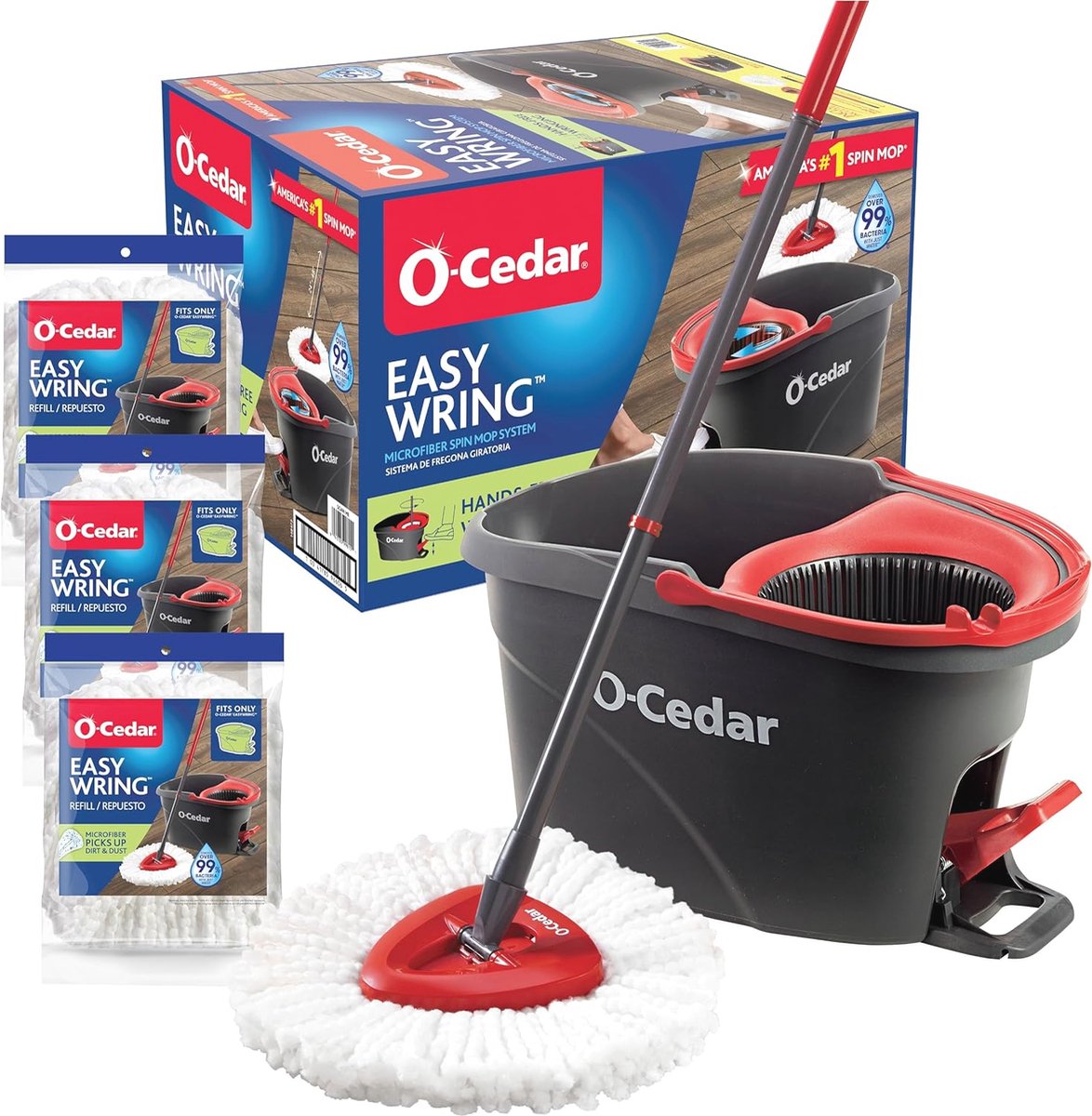 Goedkoopste Gemakkelijk Wring Spin Mop & Emmer met Extra Vullingen voor Diepe Reiniging