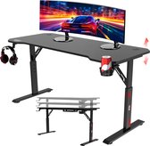 For The Win Game Bureau - 140 cm - Gaming Bureau - Hoogte Verstelbaar - Gaming Desk - Incl. Muismat - Computertafel - Gaming Tafel - Computer Bureau - Game Desk - Gaming Bureaus