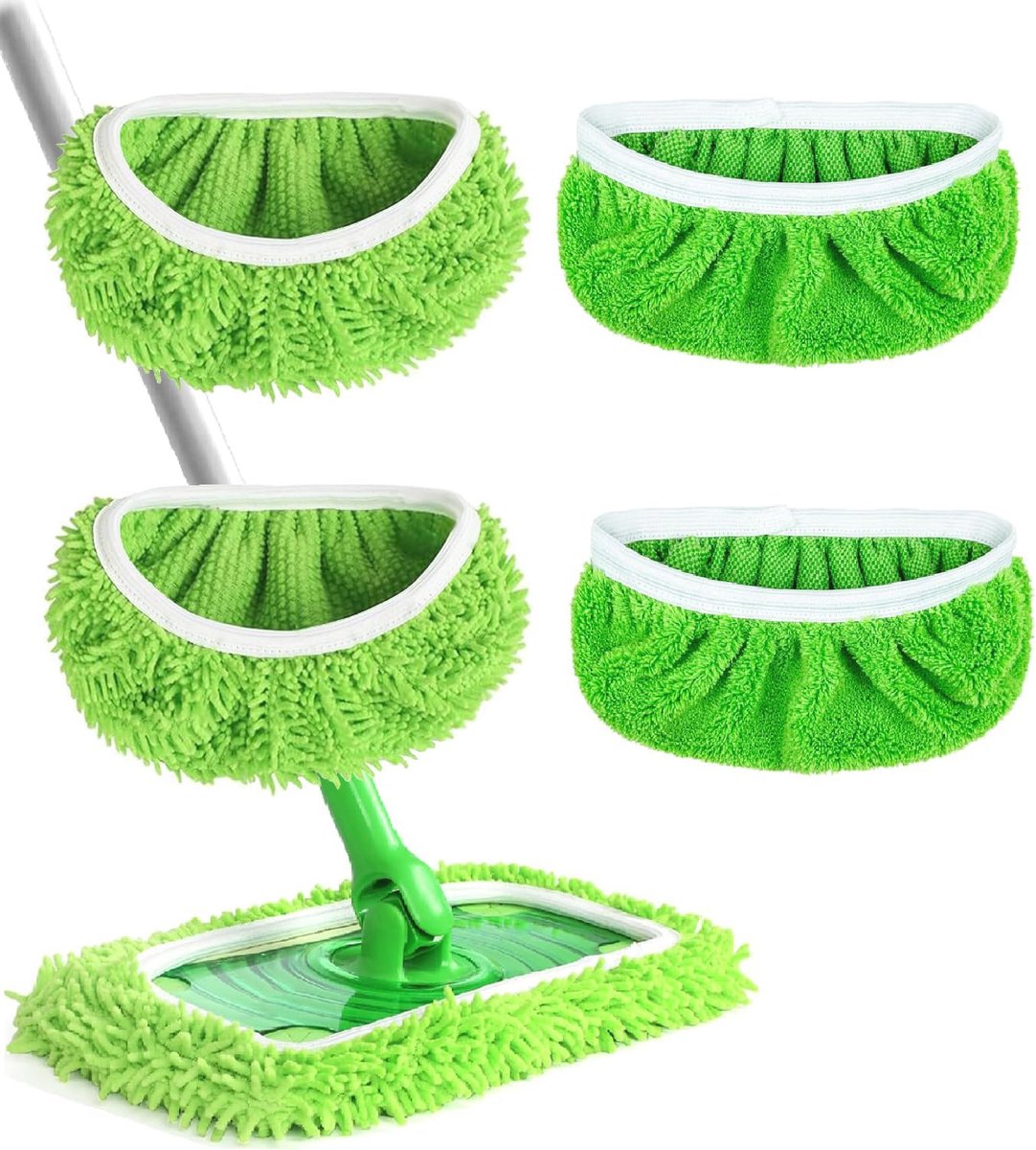 Herbruikbare Microfiber Mop Pads - 4 Stuks Wasbare Natte Pads voor Huishoudelijke Reiniging