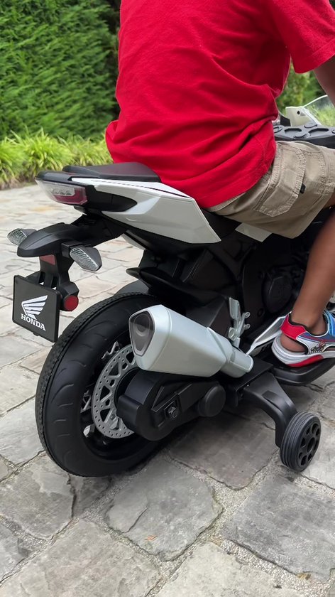 Honda CBR 1000RR Full Option Elektrische Kindermotor 2 tot 5 jaar – Officieel Gelicentieerde Motor met LED-Koplamp & Claxon – Li-ion Kindermotor met Verwijderbare Zijwieltjes & Realistische Geluiden – Wit