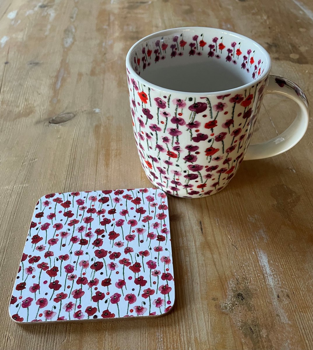 Alex Clark Mok & Onderzetter Set klaprozen ~ Poppies