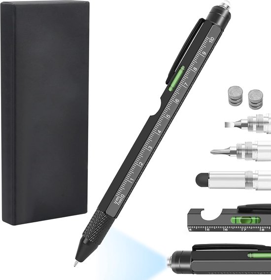 KEZKALS mannen cadeau, 9-in-1 multifunctionele pen, gadgets voor mannenmvaderdagcadeau, cadeau-ideeën voor Valentijnsdag voor hem, cadeaus voor heren voor papa Kerstmis