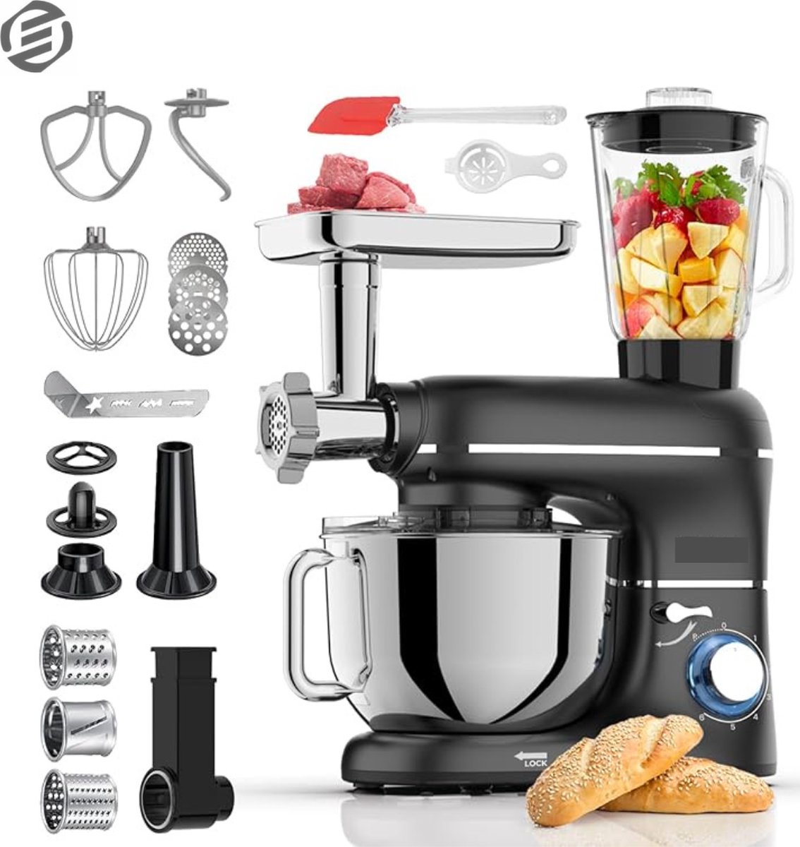 Equivera Mixer Met Mengkom - Mixer - Mixer Met Mengkom Keukenmachine - Mixer Met Kom - Mixer Keukenmachine - Mixers Met Mengkom