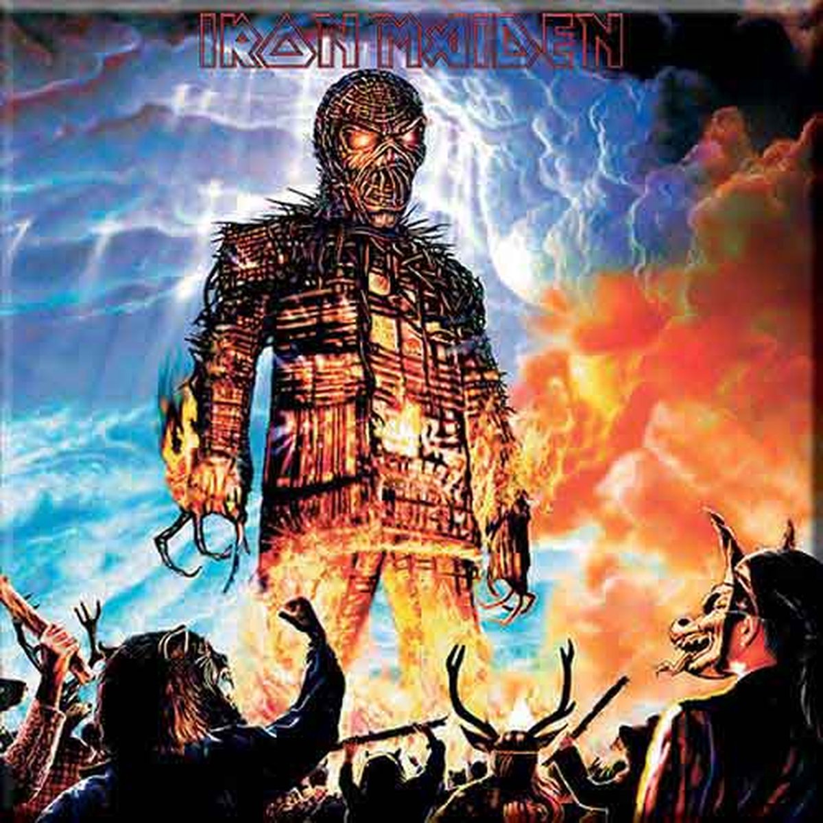 Iron Maiden - Wicker Man - Koelkast Magneet - 7.5 x 7.5 cm
