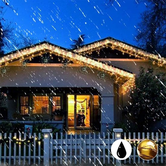 BrizLabs Kerstlichtsnoer voor buiten, 25 m, 200 leds, warm wit en kleurrijk, dimbaar, 11 modi, 3