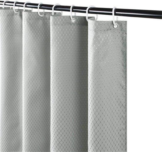 Douchegordijn Wafelstof Waterdicht met Metalen Douchegordijnringen - Anti-schimmel Stoffen Textiel Badkamer Gordijn Zwaar Badgordijn voor Badkamer Douchecabine - 92 x 182 cm (Marineblauw