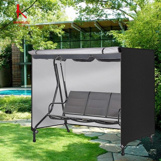 Lohofrnny Schommelhoes voor de tuin, 3-zits, 600D Oxford schommelbank voor tuin, waterdicht, uv-bescherming, winddicht, voor tuinschommelbank, tuinhangmat, tuinstoel (220 x 150 x 150 cm
