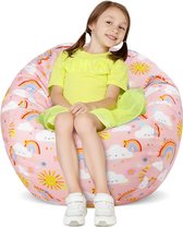 Bol.com Multifunctionele Opbergzak voor Kinderspeelgoed met Regenboog en Wolkenmotief voor Kinderkamer aanbieding
