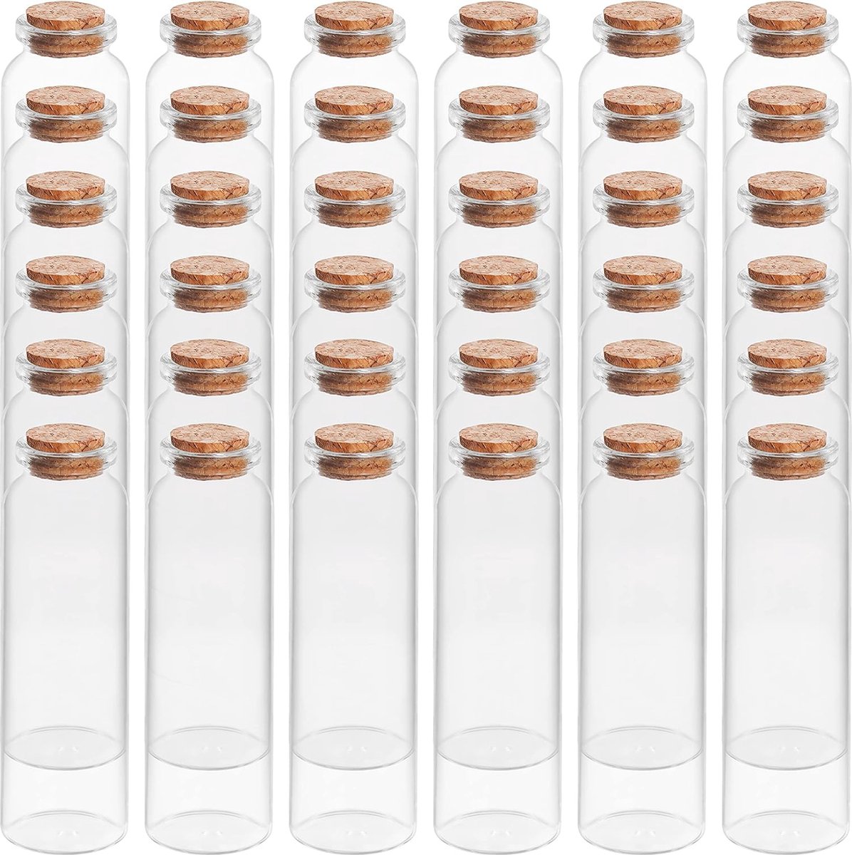 Mini Glazen Geschenk Potten Set met Kurken Doppen - 36 Stuks - 50ml Luchtdichte Flessen voor Feesten en Keuken