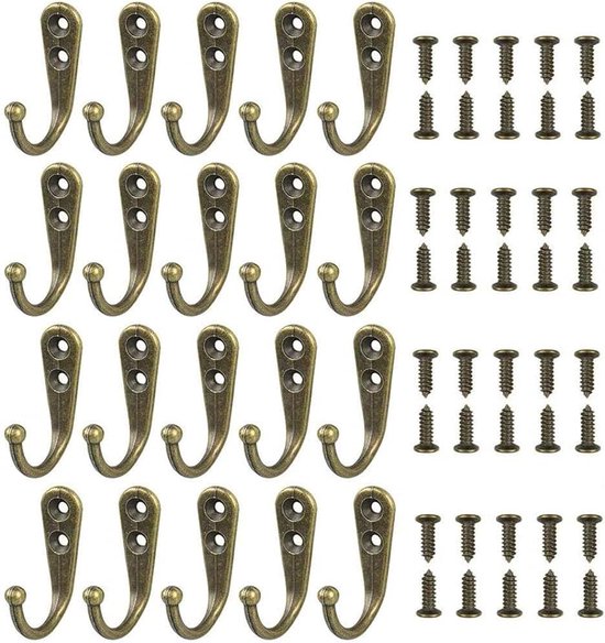 Kledinghaken, garderobehaken, haken, wandhaken, lang roestvrij staal-look