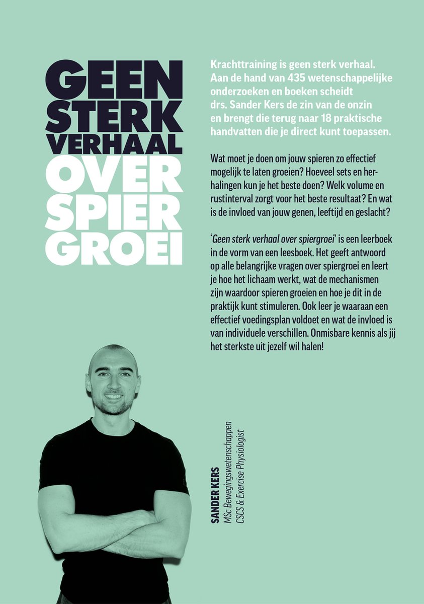 Geen sterk verhaal over spiergroei - back cover