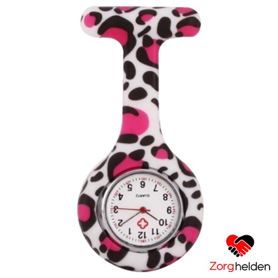 Zorghelden® Nurse Watch Pink Panther - Montre infirmière - Accessoires d'allaitement - Montre infirmière silicone - Cadeau infirmière
