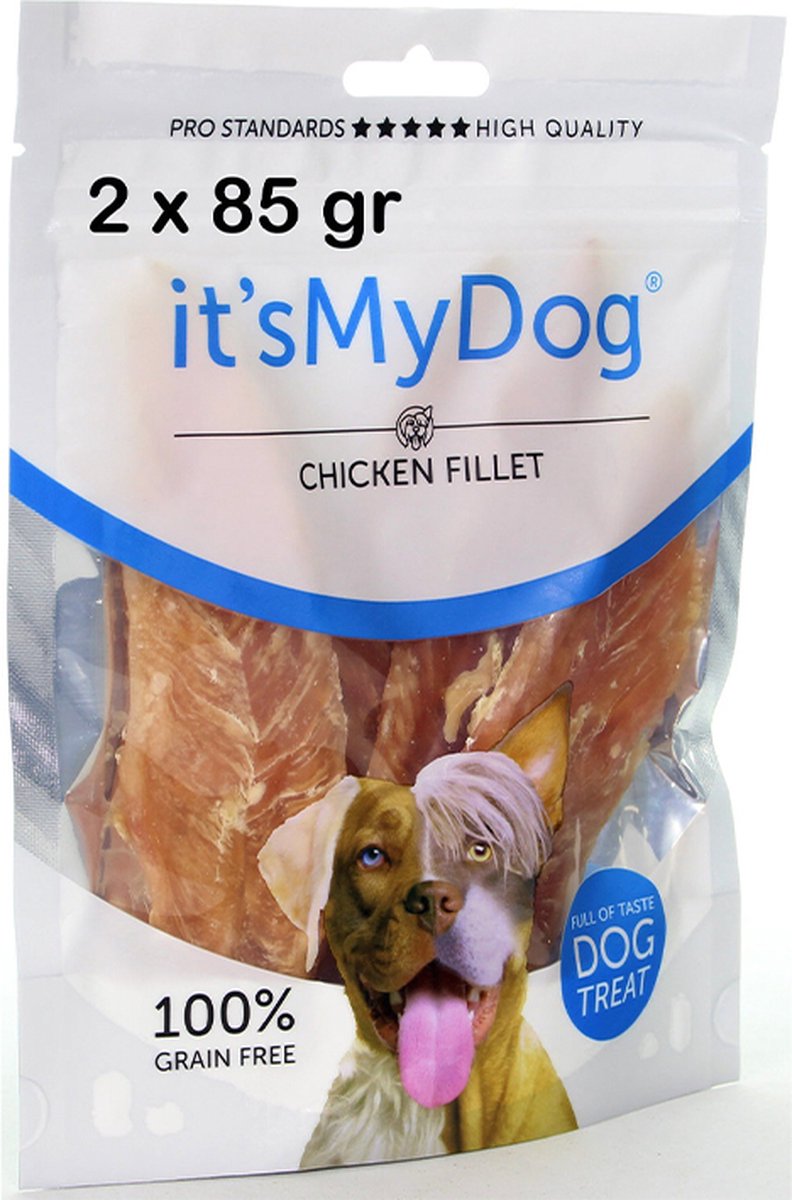 ** 2 X ** It's My Dog - kipfilet 85 gr - 100% granenvrij - 2 x 85 = 170 gr hondengenot