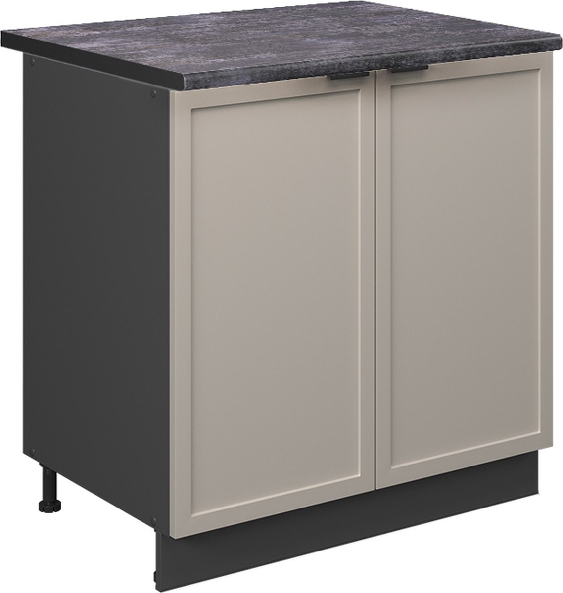 Vicco Keukenonderkast Fame-Line, GrijsBeige/Antraciet, 80 cm antraciet werkblad