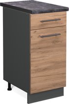 Vicco Fame- Line Cuisine - 40 cm, WB Anthracite Chêne puissant doré, WB Anthracite