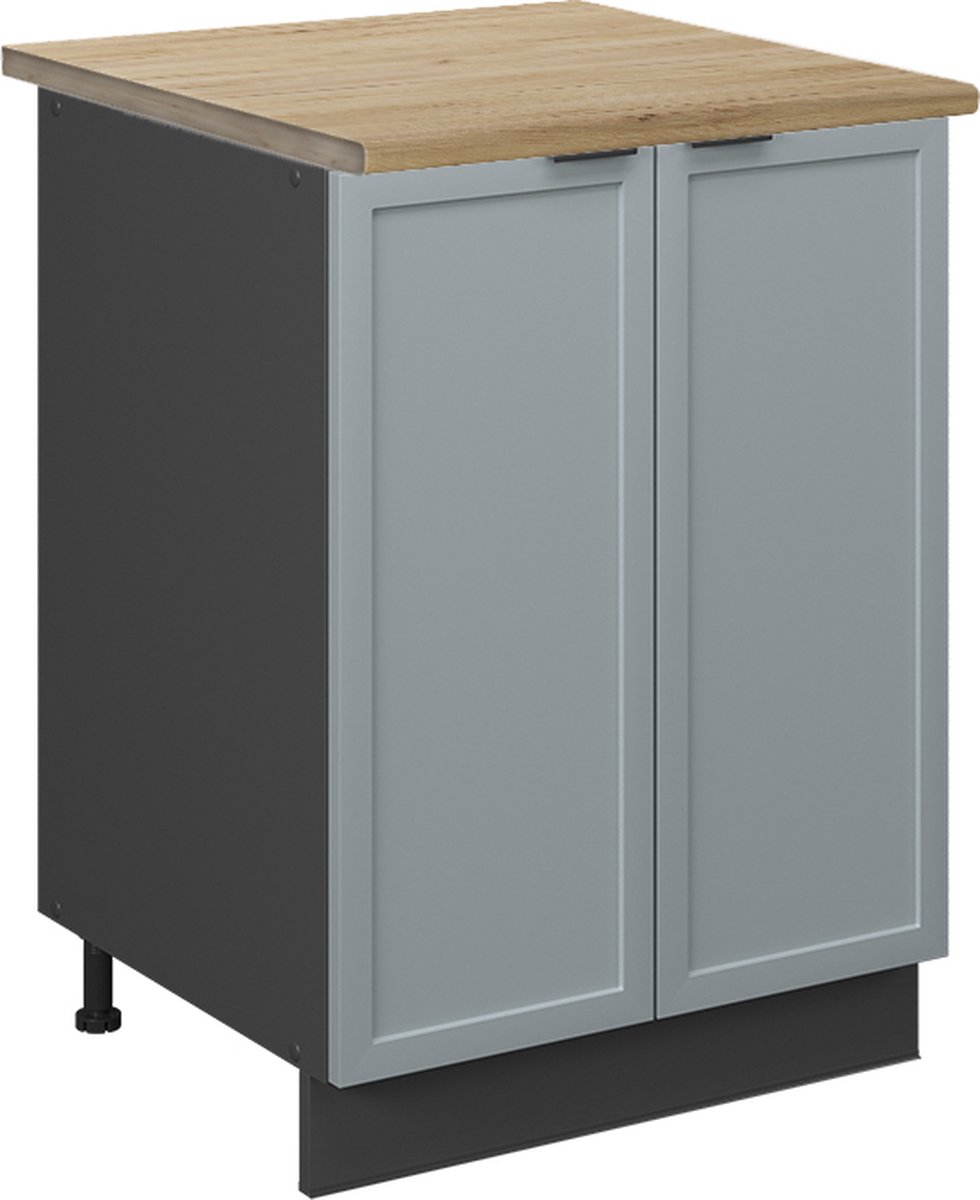 Vicco Fame-Line Keukenonderkast – 60 cm, WB Eik Licht blauw-grijs Licht blauw-grijs/Antraciet
