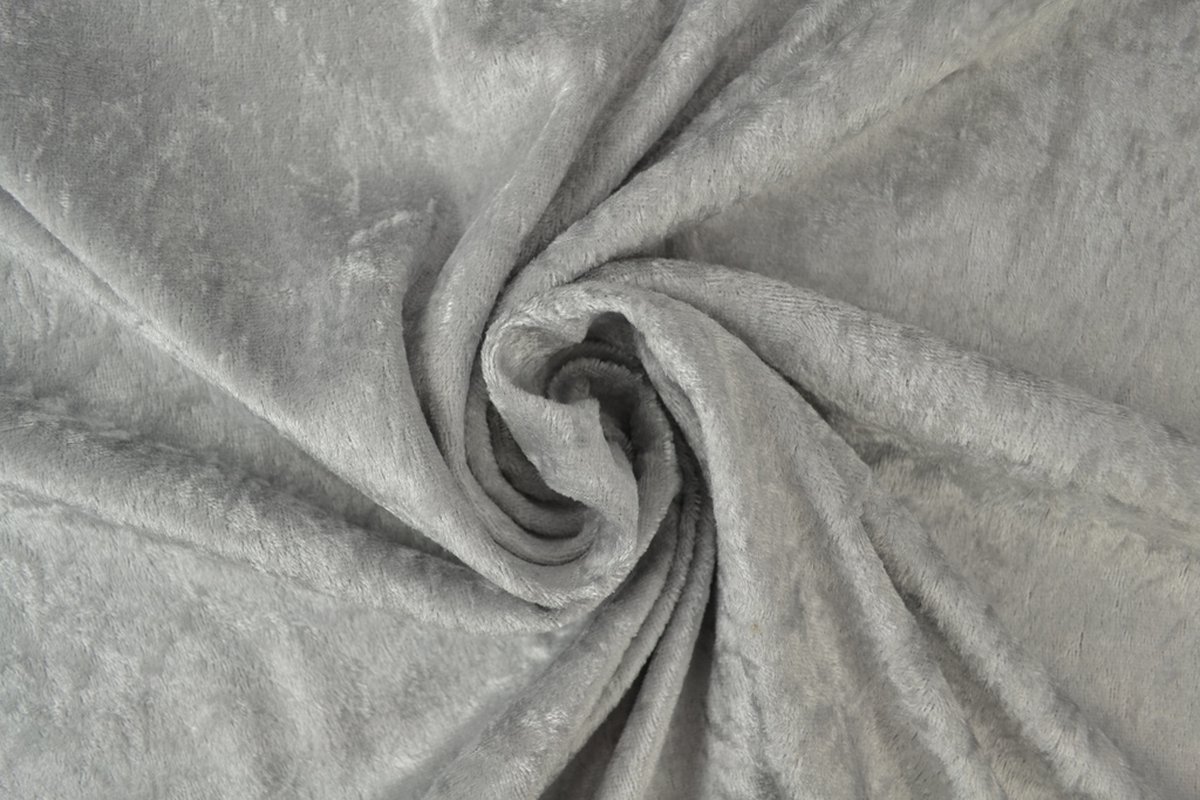 40 meter velours de panne - Zilvergrijs - Crushed velvet - 150cm breed