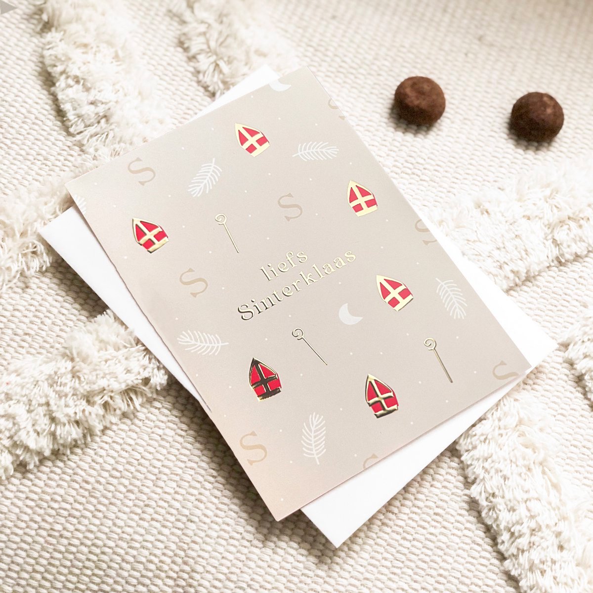 Sinterklaas Kaarten | 8 stuks | Met goudfolie | Liefs Sinterklaas