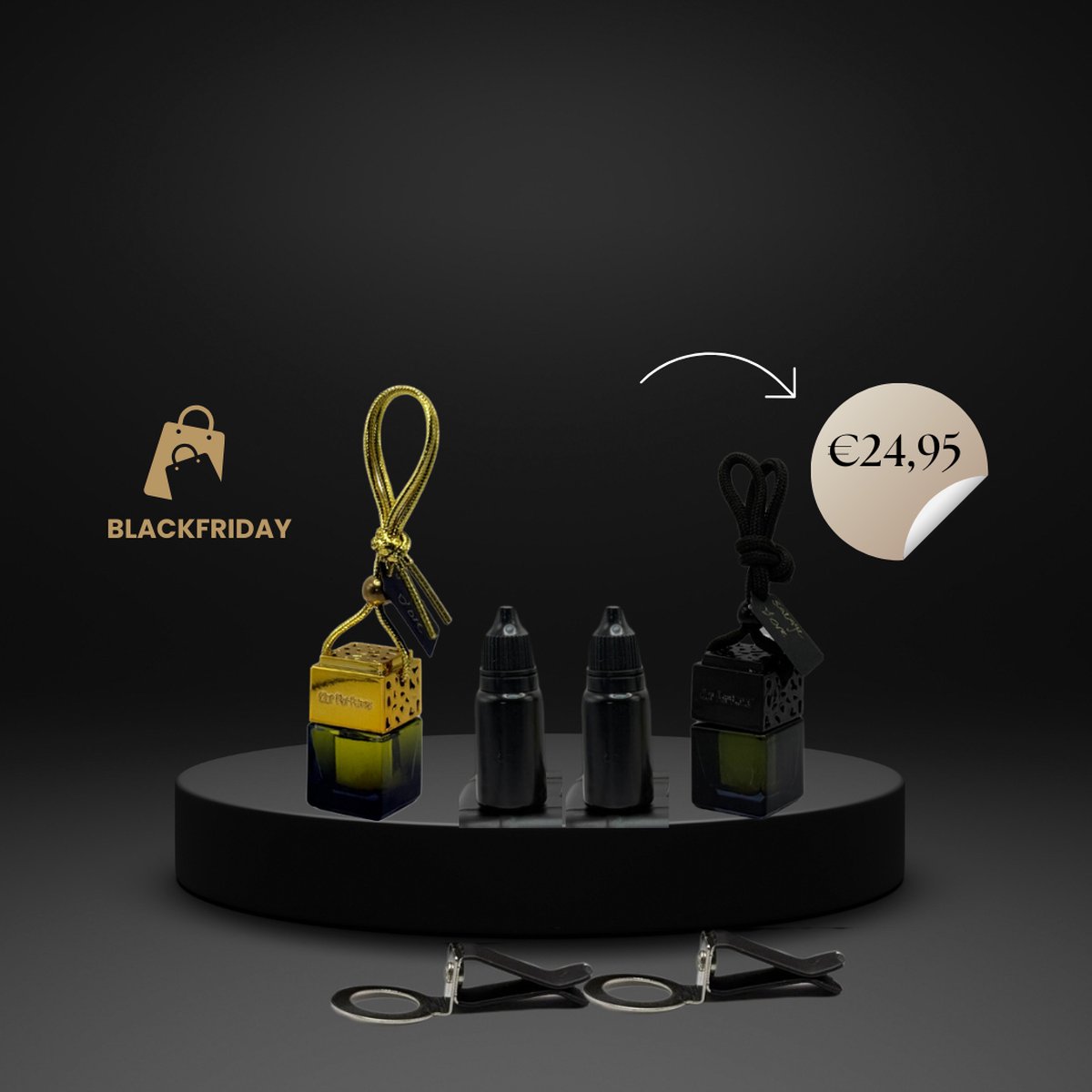 Goedkoopste Ater Aurum - Kerstaanbieding 2 1 gratis - Autoparfum - Cadeauverpakking - Autoparfum set Navy ZWART & Navy GOUD - Inclusief Navulling - Geïnspireerd op Spice en Flowerbomb - Luxe Autoparfum -Kerstcadeau voor een stel